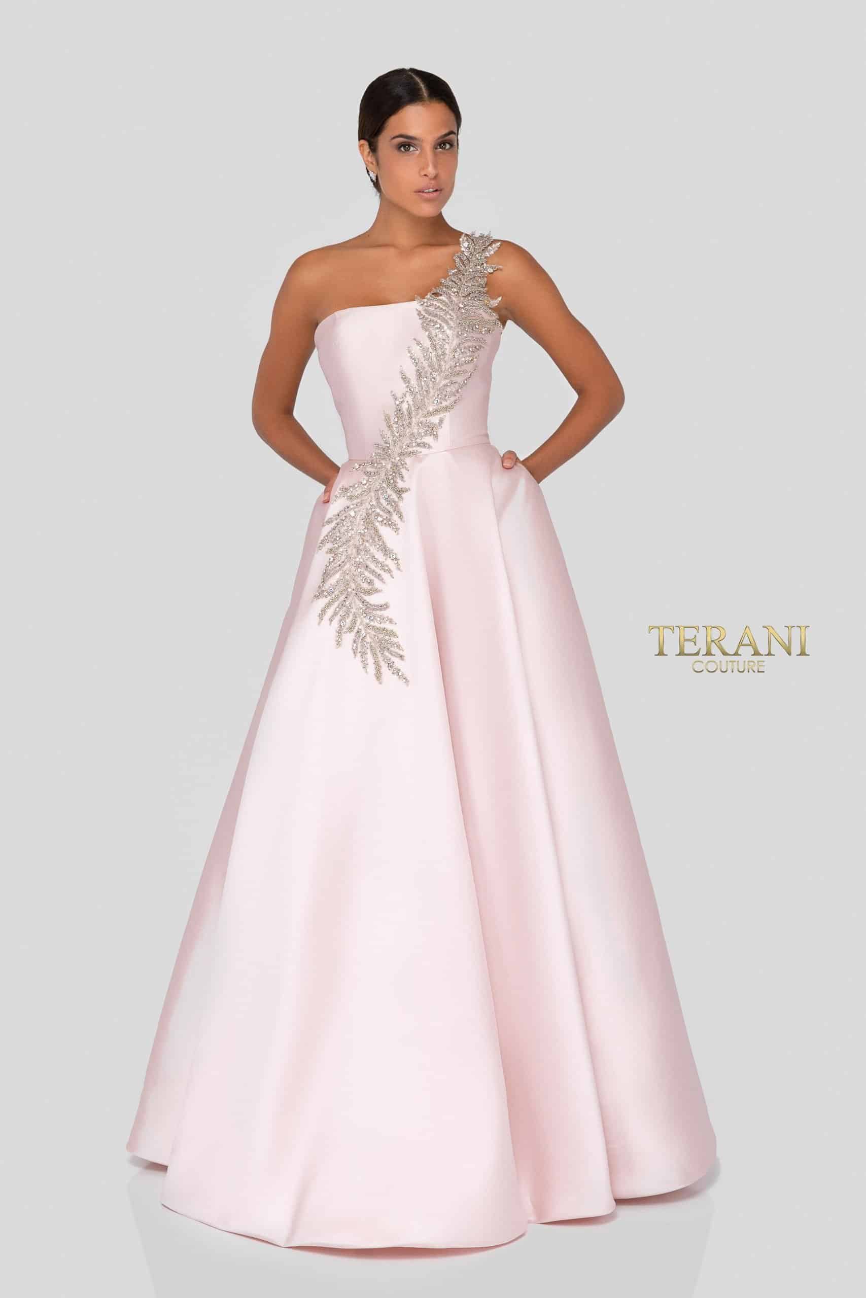 Terani Couture 1912E9202 One Shoulder Long Ball Gown