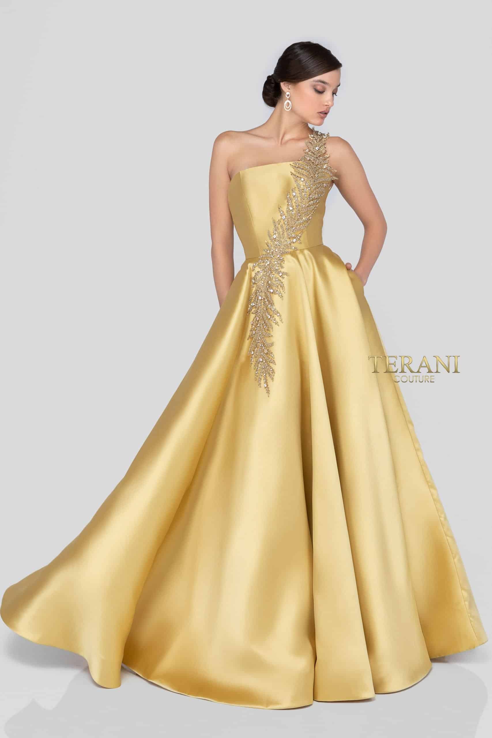 Terani Couture 1912E9202 One Shoulder Long Ball Gown