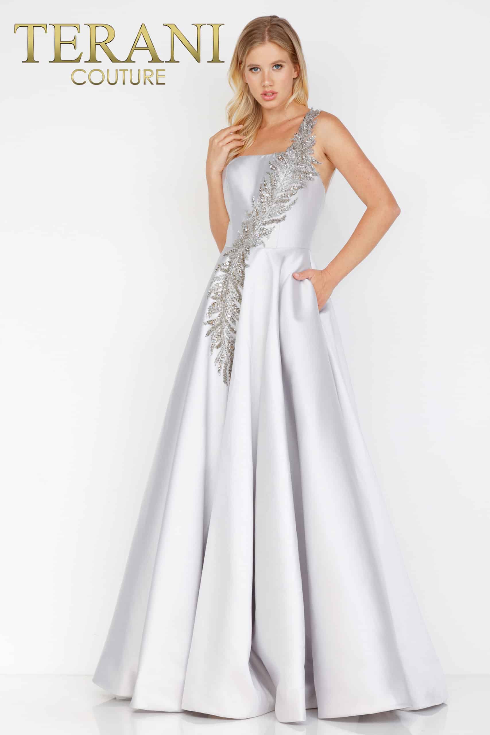Terani Couture 1912E9202 One Shoulder Long Ball Gown