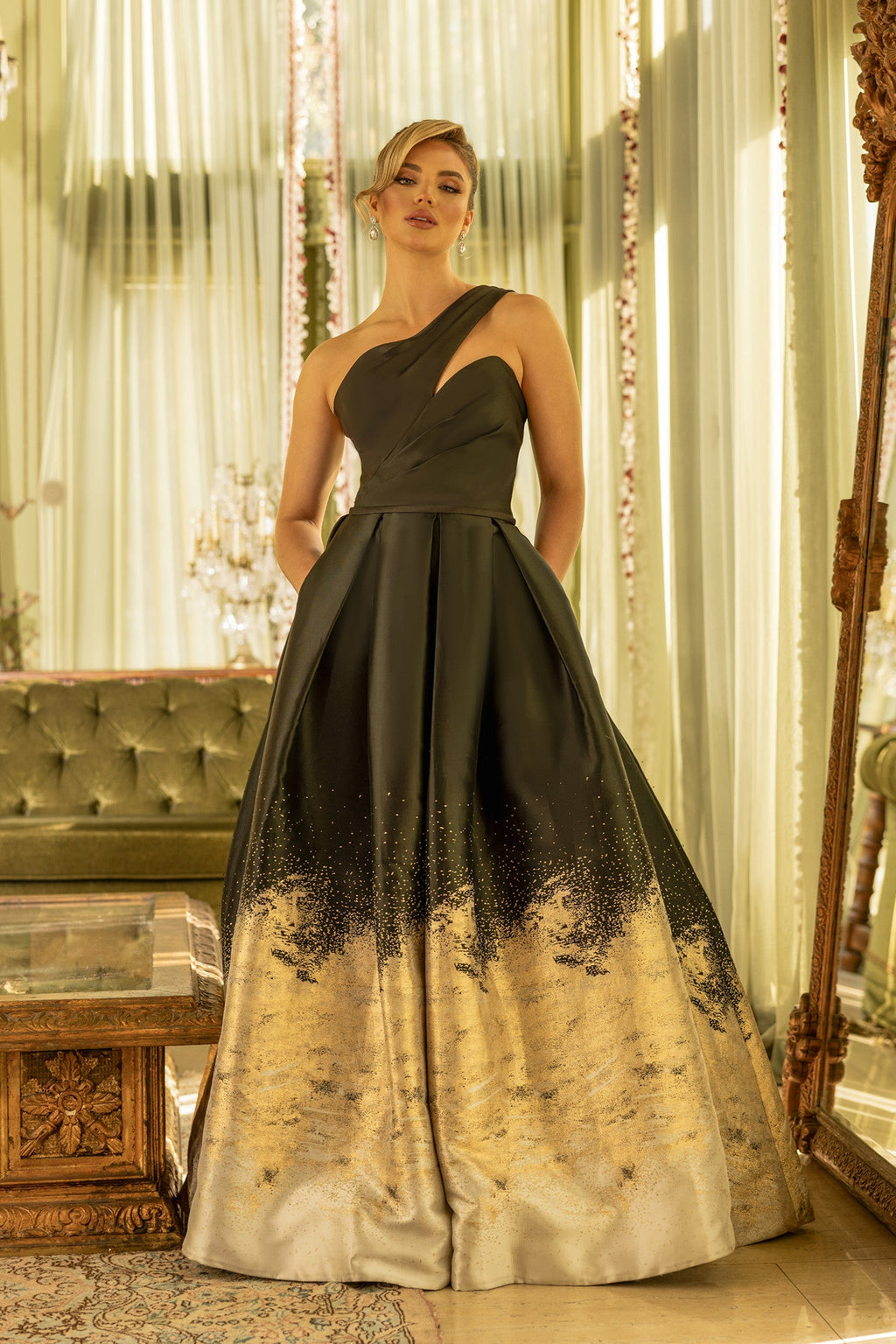 Terani Couture 1912E9180 One Shoulder Long Ball Gown