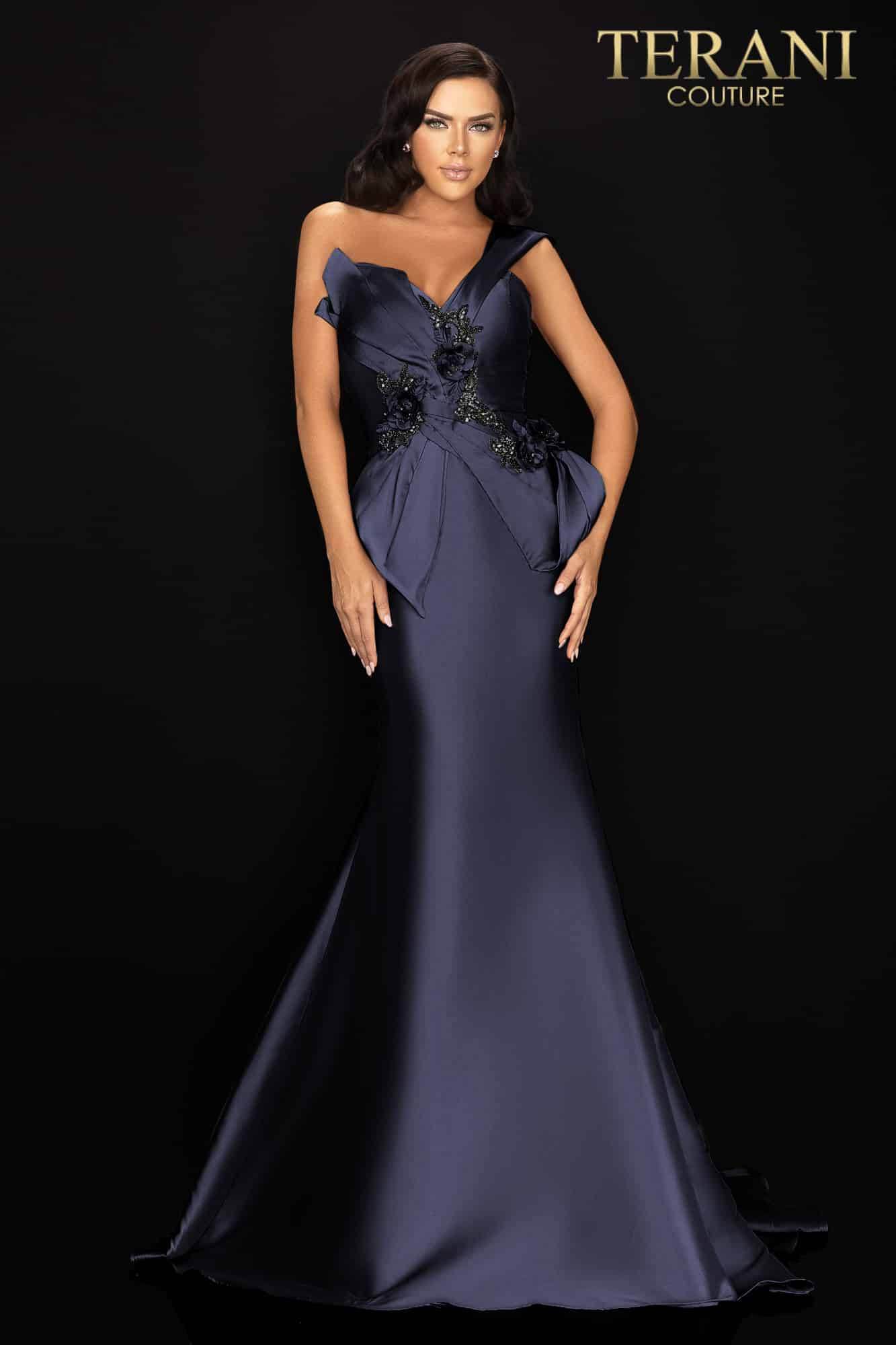 Terani Couture 2011M2160 One Shoulder Long Formal Gown