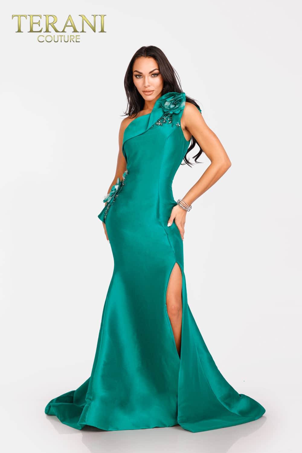 Terani Couture 2011E2427 One Shoulder Long Evening Gown
