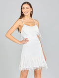 Lara Dresses 51131 Spaghetti Strap Fringe Cocktail Dress