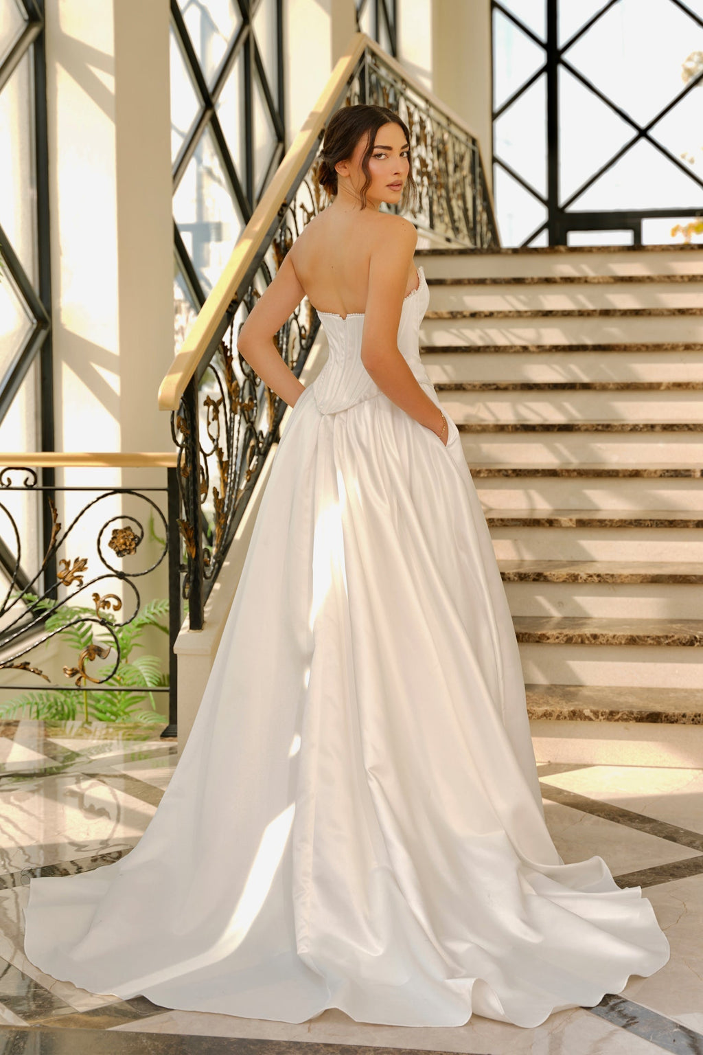 Long Bridal A Line Wedding Dress Tina Holly TK803