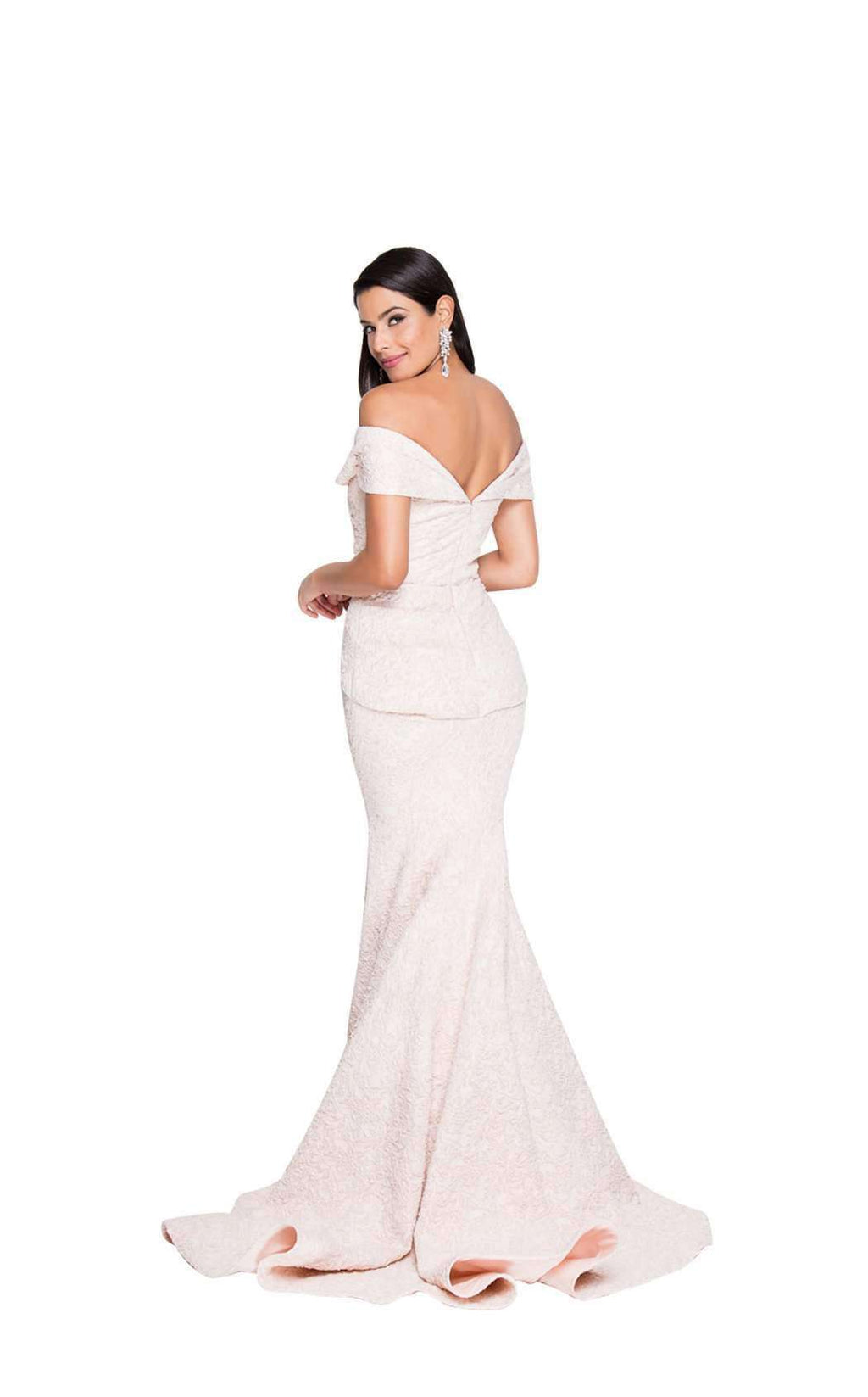 Terani Couture 1812M6657 Long Off The Shoulder Evening Gown