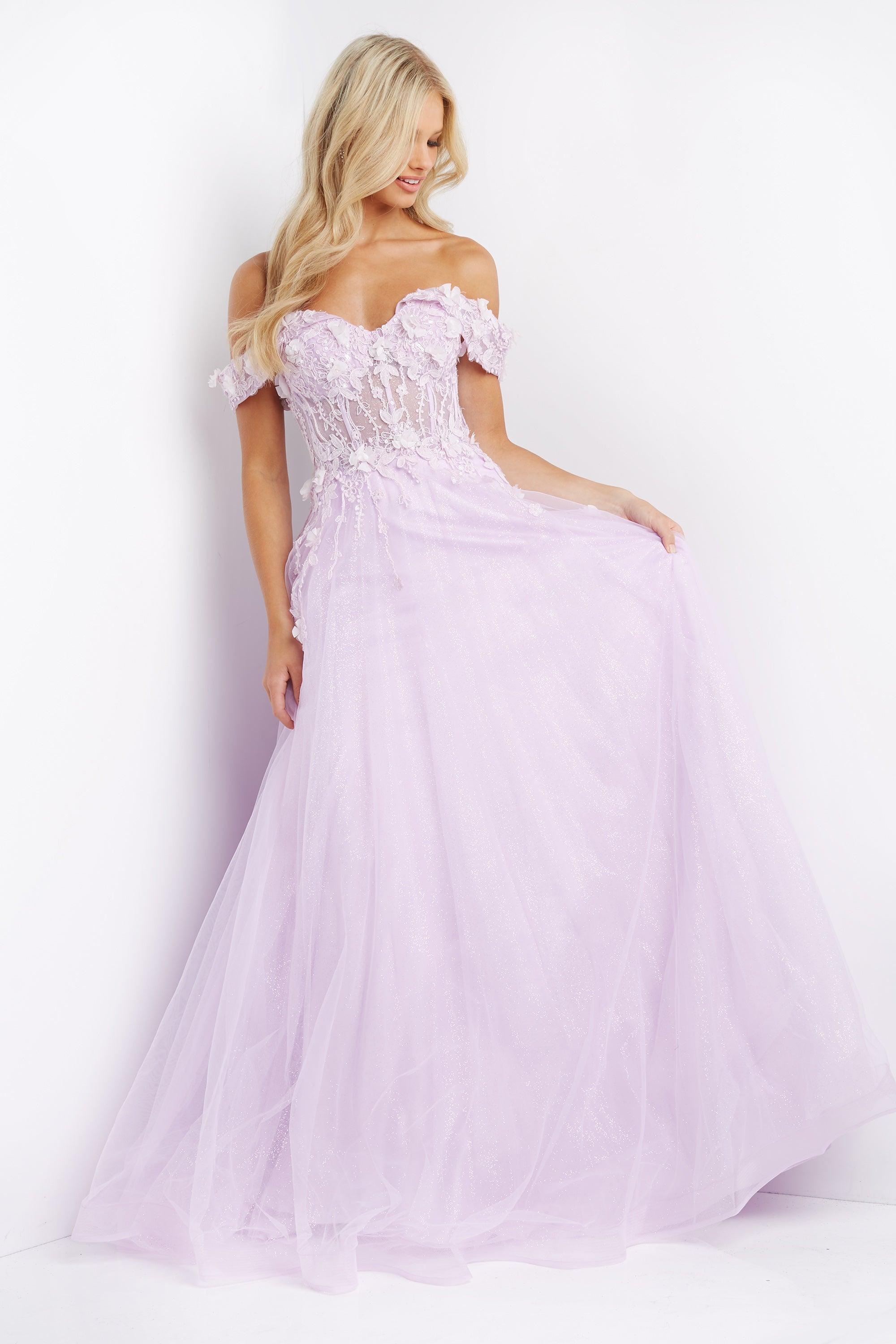 Jovani 08295 Off the Shoulder Long Prom Dress