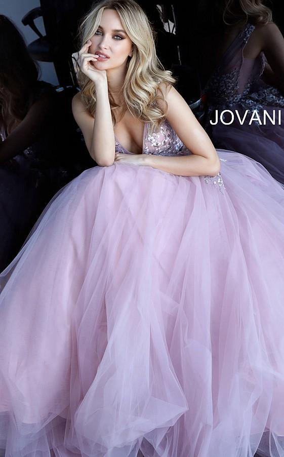 Jovani 67459 Prom Long Floral Embroidered Ballgown