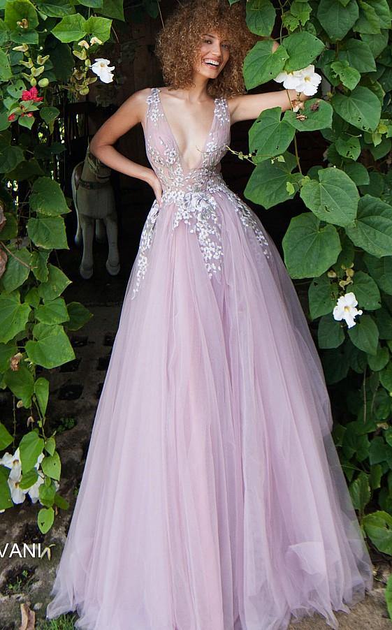 Jovani 67459 Prom Long Floral Embroidered Ballgown