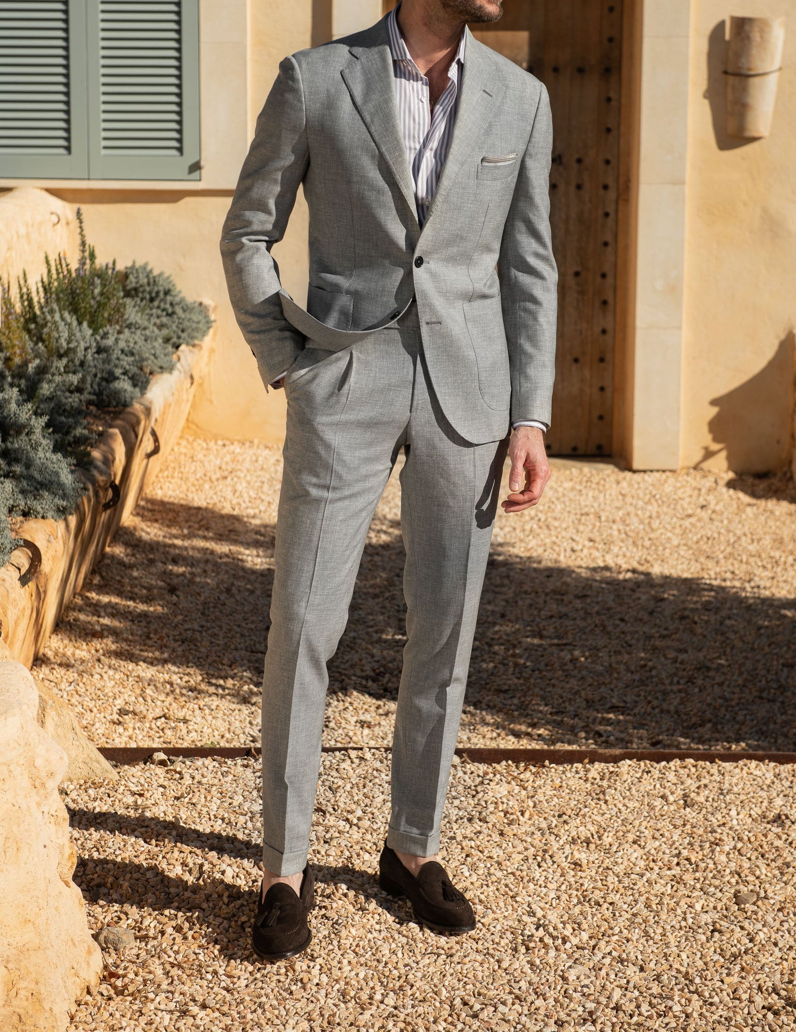 Light grey wool suit - Made in Italy