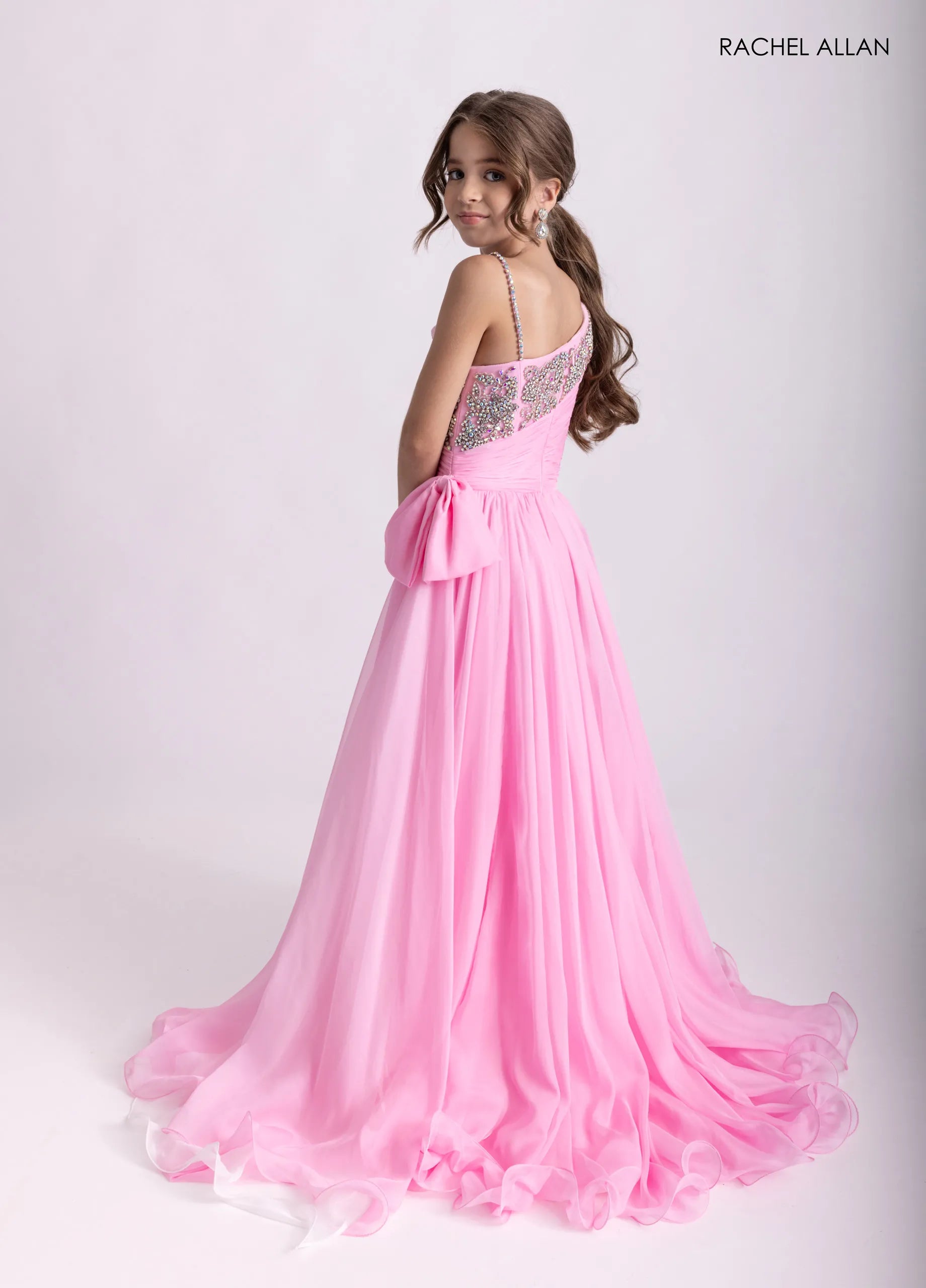 One-Shoulder Short Embellished Romper Gown by Rachel Allan 10311