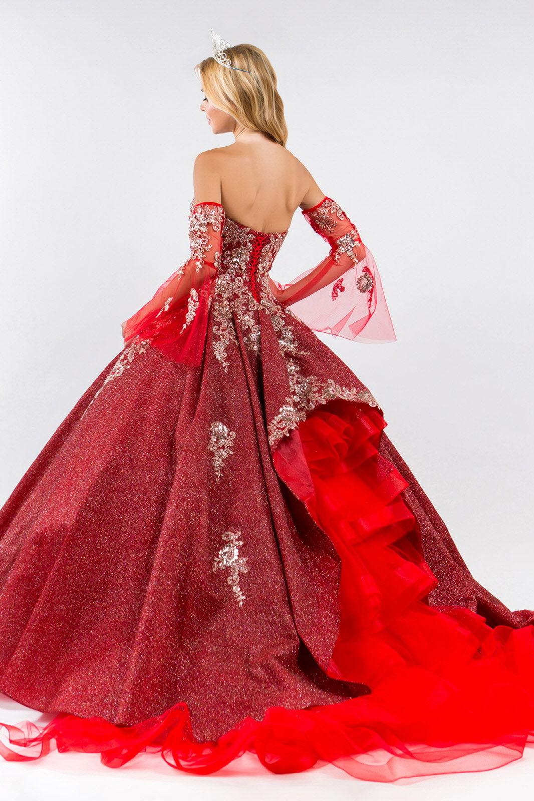 Long Ball Gown Strapless Quinceanera Dress
