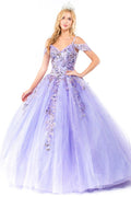 Quinceanera Cold Shoulder Long Sequin Dress